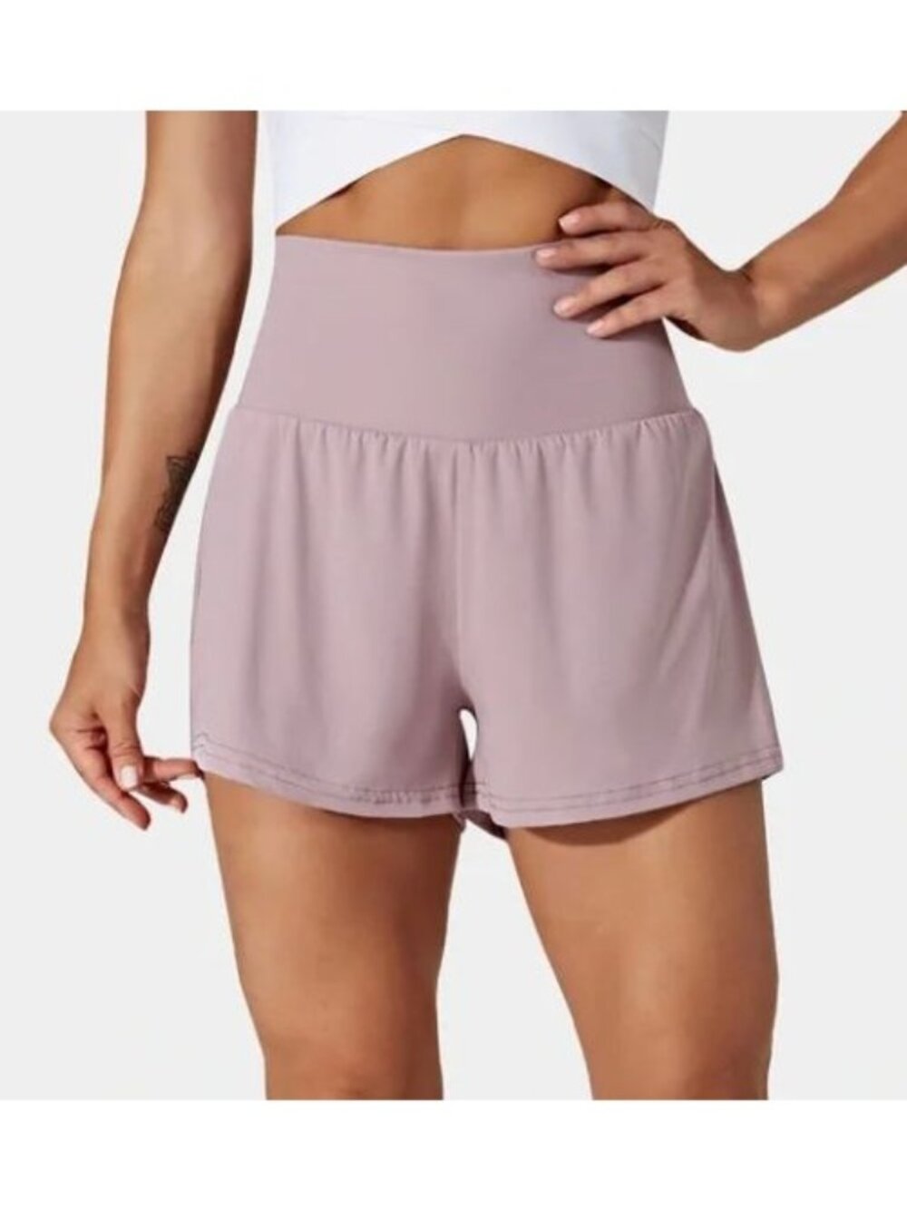 Halara SoftlyZer Airy Size Large Super High Waisted Cool Touch Yoga Shorts Pock